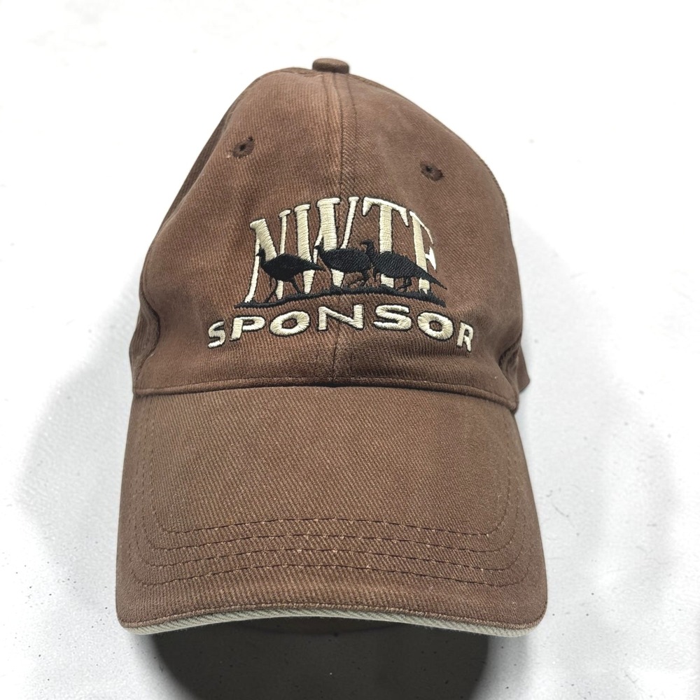 NWTF Vintage Baseball Cap Empire Brown Cotton Twill Sponsor Turkey Hat